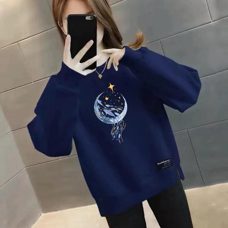 Clearance Sale: Foreign Trade Mom's Outfit, Fleece-Lined Thickened Sweatshirt, Long Sleeve, Round Neck, Stylish Casual Loose Women's Top