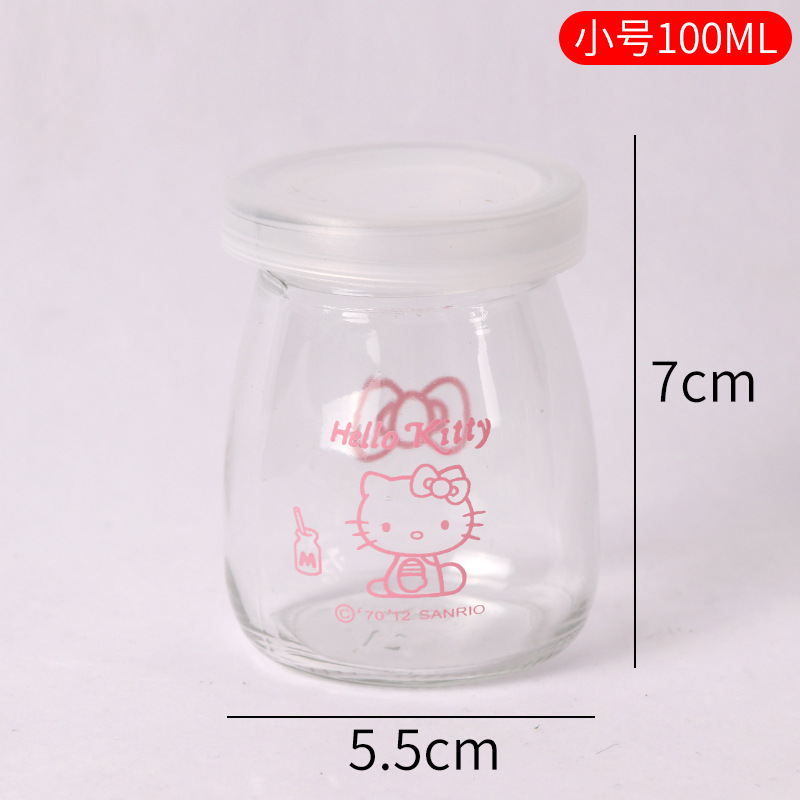 Vaso para pudín con tapa, botella de vidrio para pudín, tarro de miel, gelatina, vaso para mousse de leche de doble capa, vaso para yogur, patrones creativos al por mayor