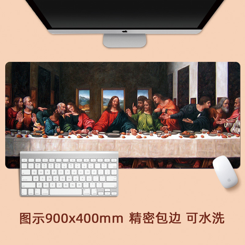 Van Gogh pintura al óleo paisaje pintura paisaje de gran tamaño estera del ratón paisaje retro artístico creativo bloqueo engrosada estera de la tabla