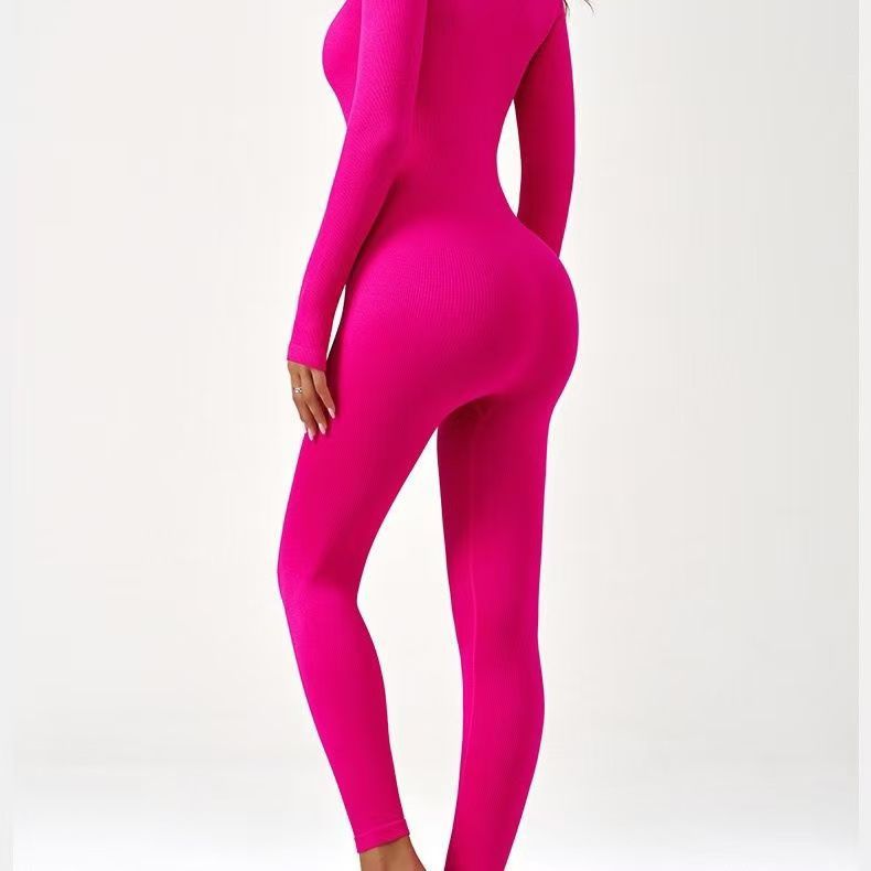 Europa y los Estados Unidos sin costuras nuevas mangas largas secado rápido deportivo yoga en un cuerpo apretado acondicionamiento físico combinación yoga junkie para mujeres image 1