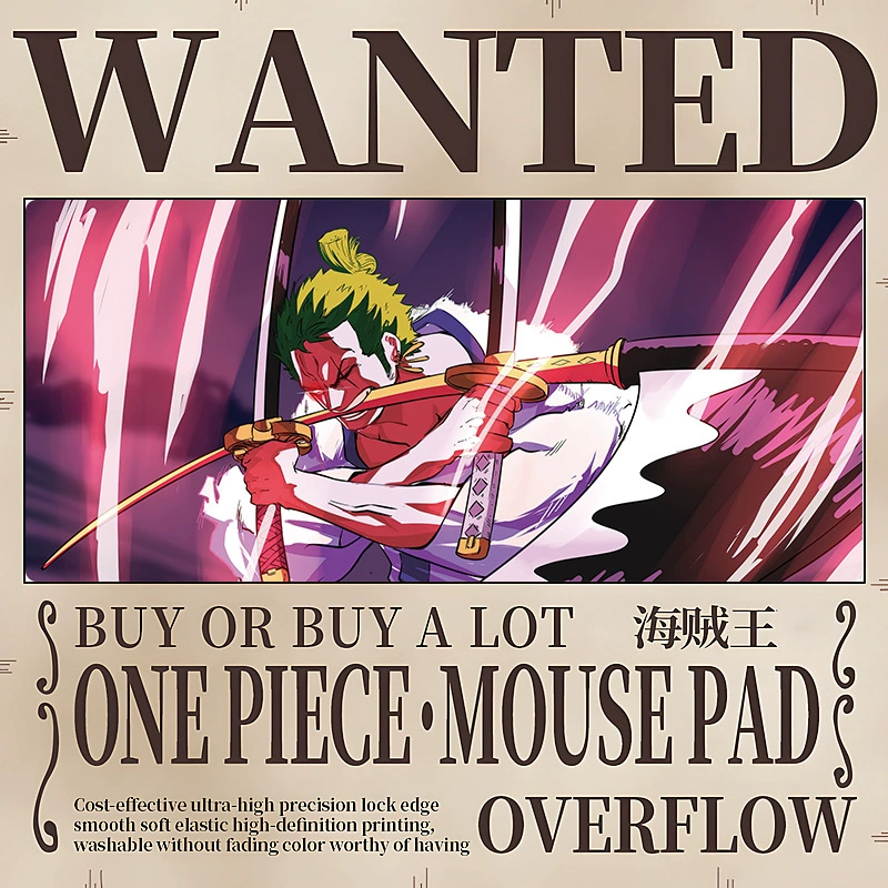 Коврик для мыши увеличенный One Piece Luffy коврик для мыши Solong женский аниме двухмерный утолщённый с застёжкой край столовый подкладка
