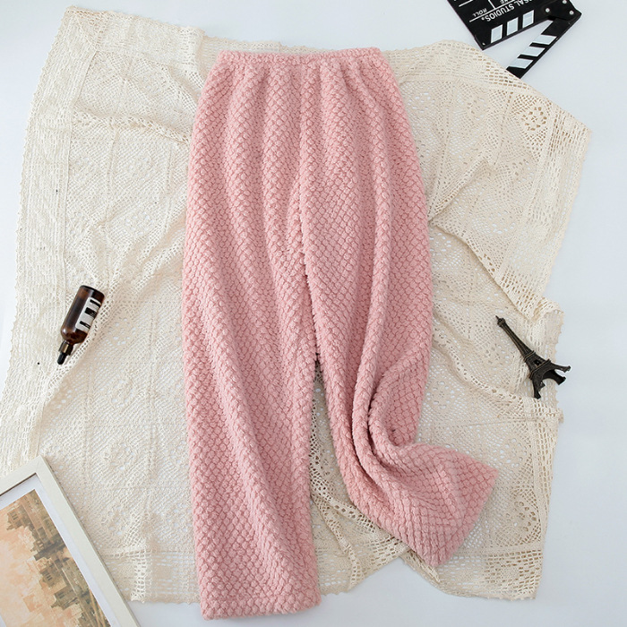 Pantalones de pijama de franela de coral de dibujos animados, pantalones de pijama de hombre, pantalones de invierno de otoño de mujer, pantalones caseros