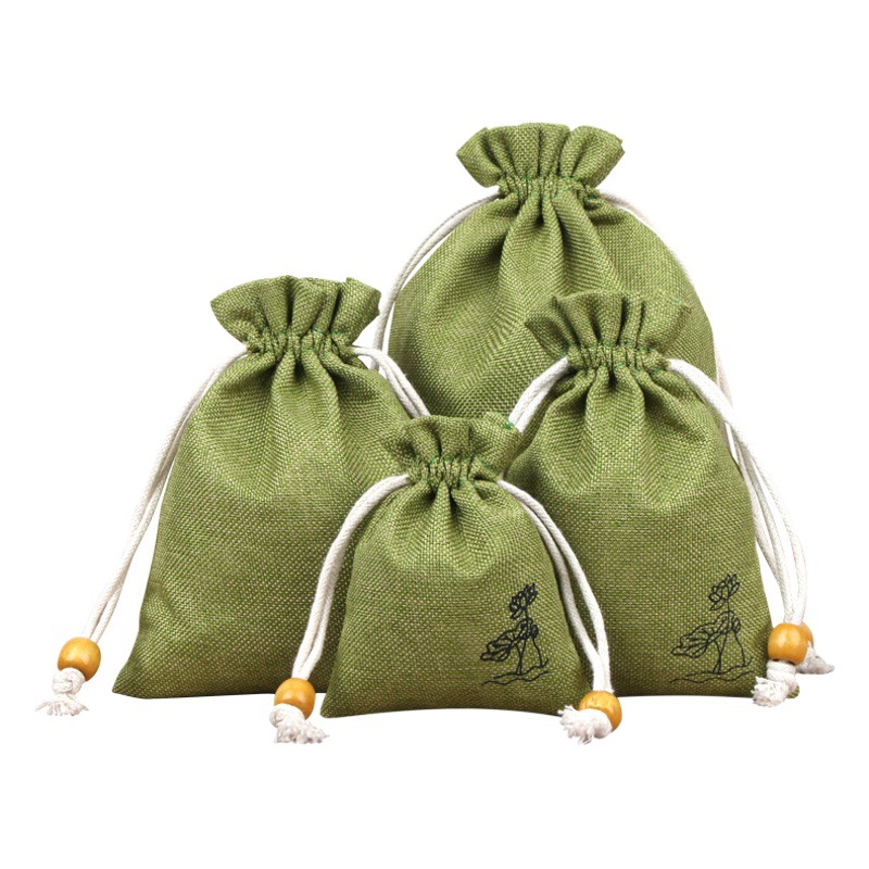 Cotton linen bag small Cup bag jewelry bag storage bag drawstring handmade brocade bag play bag plate bead bag