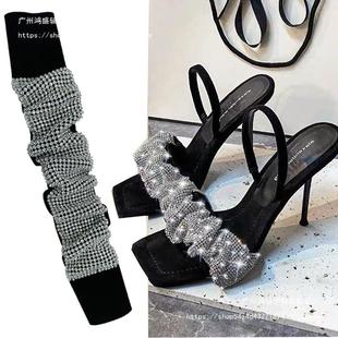3.5cm Fashion Aluminum Mesh A Diamond Sandals Slippers Shoes Flower Hair Accessories Clothing Decoration Accessories Accessories with Elastic