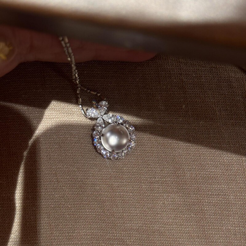 s925纯银天然水沫玉马眼项链轻奢小众设计饰品女高级感少女心吊坠|undefined