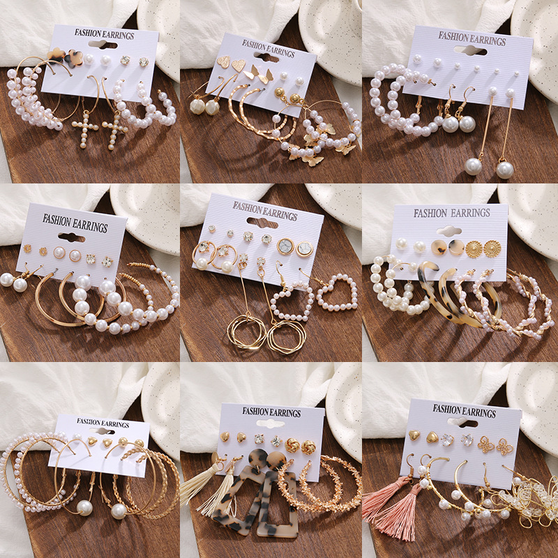 45g Weight Drop Earrings Classification 1 Set Quantity Fashion Circle Alloy Inlaid Zircon Women's Drop Earrings 1 Set