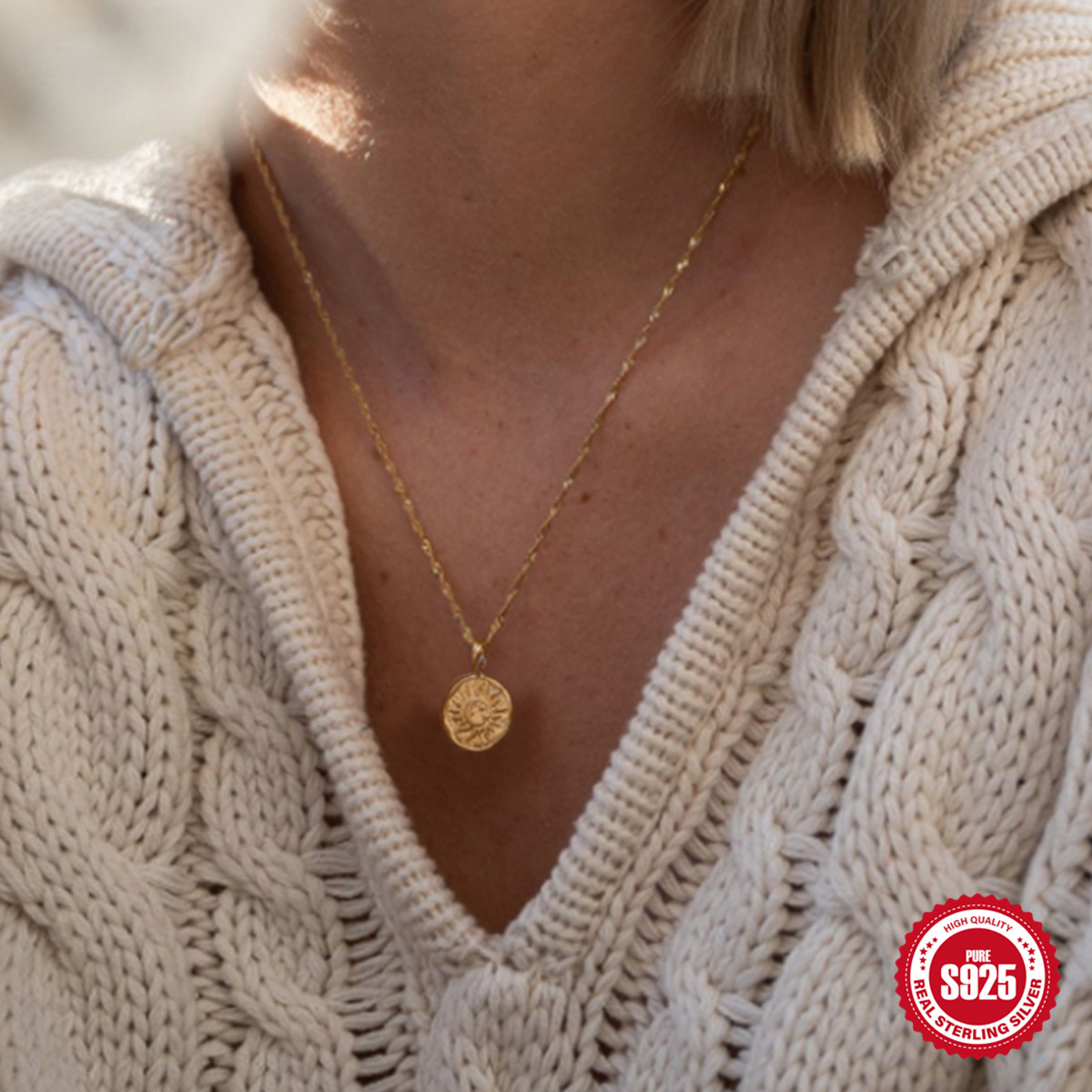 Collar de clavícula de lava irregular de plata de ley S925 más vendido en Europa y América