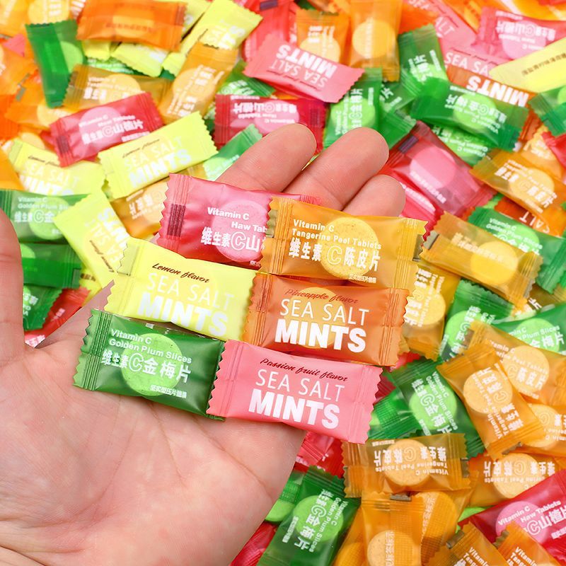 VC金梅片陳皮含片海鹽薄荷糖清新口氣火鍋店商用招待零食糖果