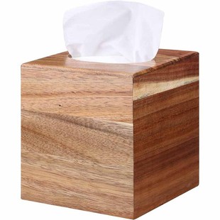 Solid Wood Household Coffee Table Paper Box Wooden Tissue Box Acacia Wood Black Walnut Paper Paper Box