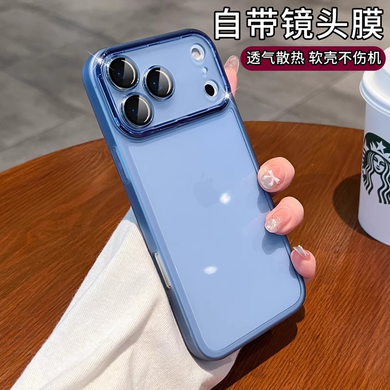 Suitable for Apple 17Air Mobile Phone Case Lens Film High-Transparency Soft Shell Anti-Fall Iphone16 All-Inclusive Anti-Fall Protective Cover