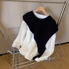 ベストのリボンの高級感があります。