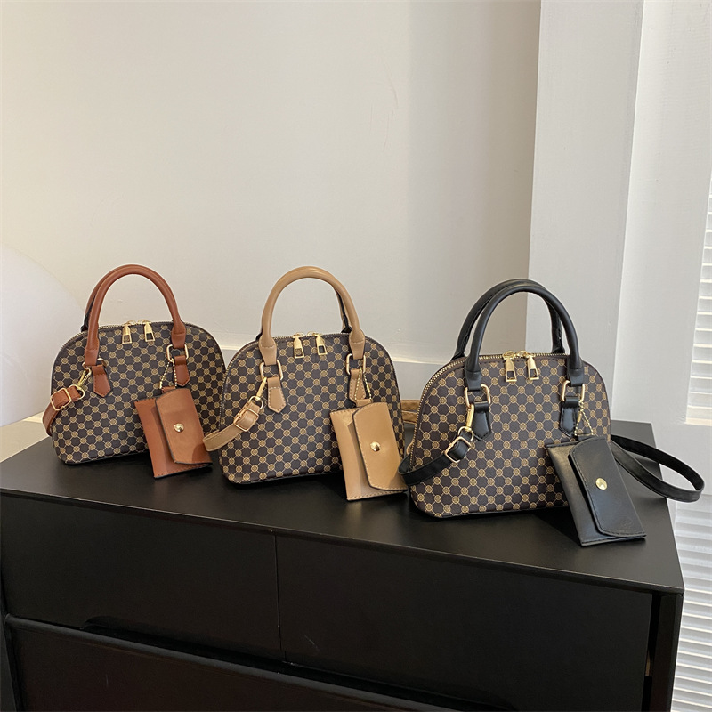 Bolso Tipo Concha Estampado de PU con Cremallera para Uso Diario