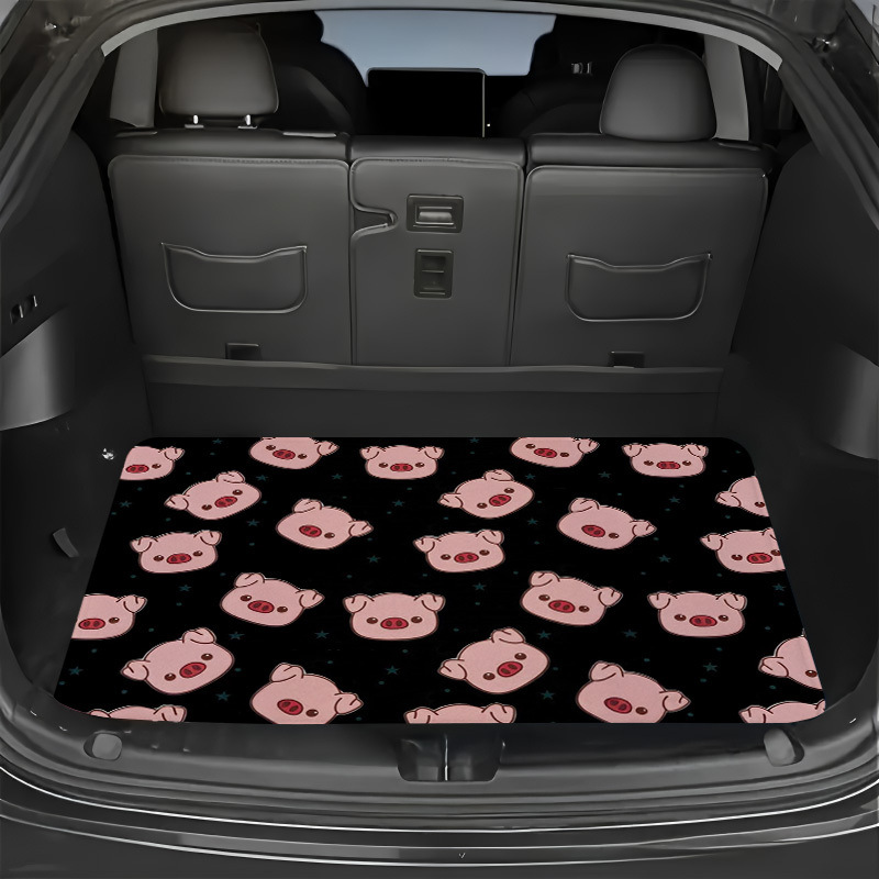 Plant and Flower Design Car Trunk Mat, Crystal Velvet, Dirt-Resistant, Wear-Resistant, Interior Mat, Universal for All Seasons, Cross-Border