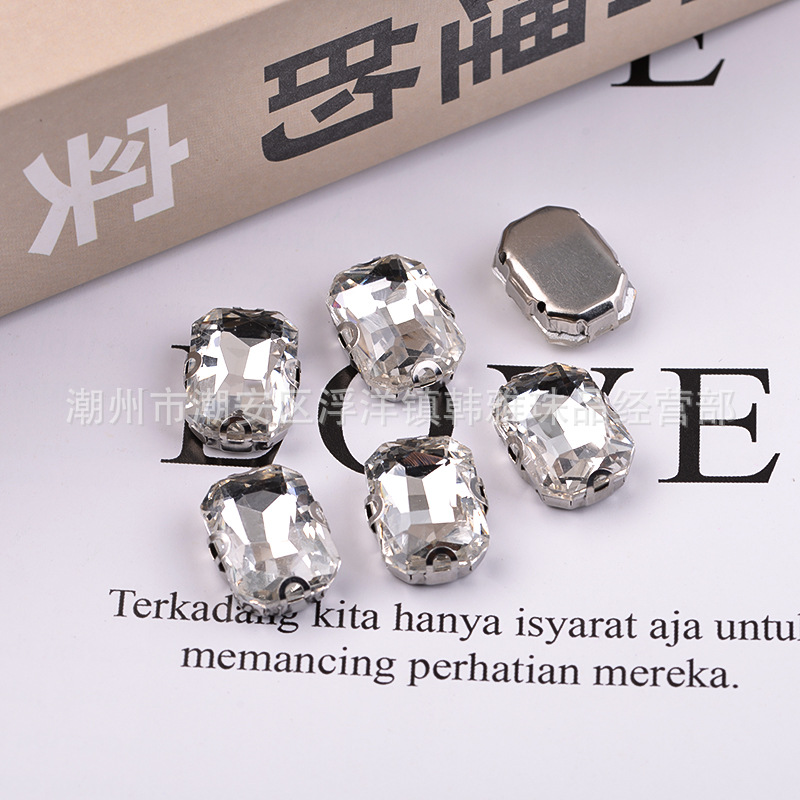 玻璃手缝钻爪钻D耳爪钻 长八角形爪钻  服饰婚纱鞋子DIY配件材料