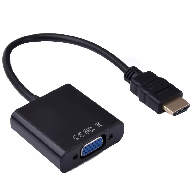 hdmi转vga转接线 HDMI TO VGA转换线连接线视频高清带音频1080P黑