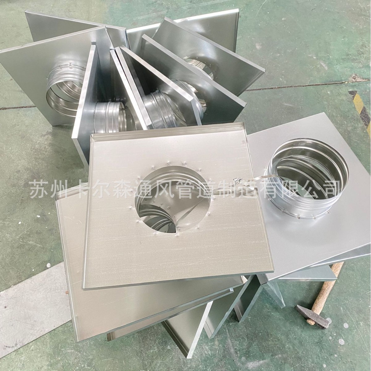 镀锌平板方接圆通风管道配件净化器接头出风口变径不锈钢方转圆
