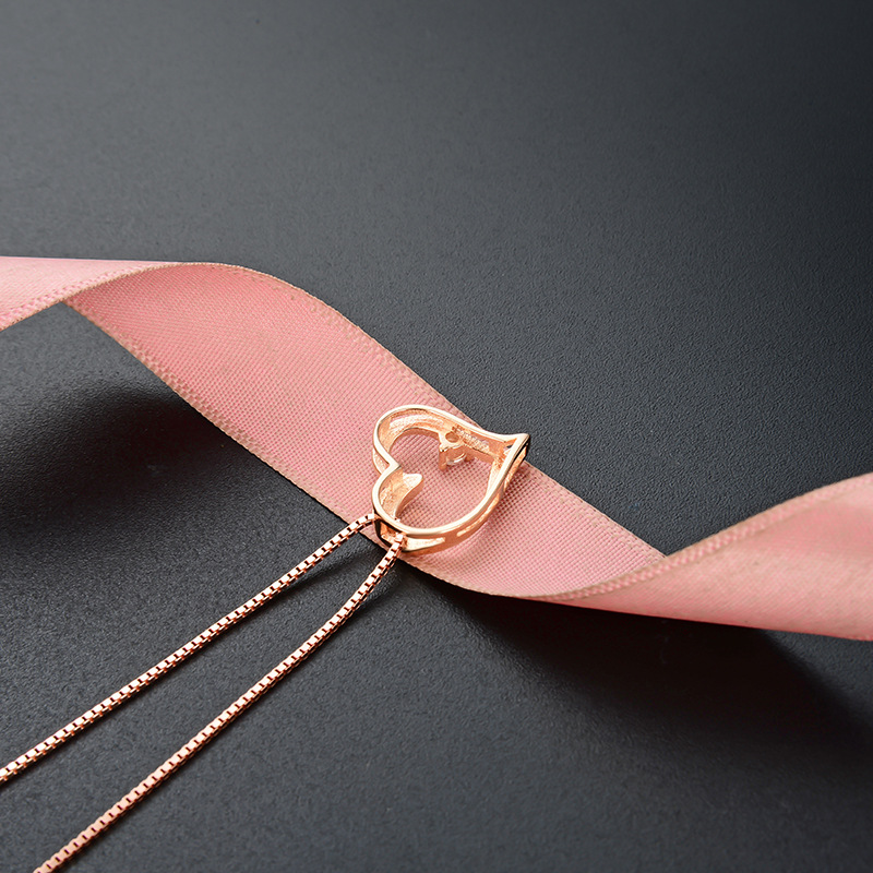 COLLAR COLGANTE en forma de corazón de un solo diamante para mujeres s925 plata esterlina simple moda estilo coreano personalizado diamante incrustado accesorios de cadena de clavícula en forma de corazón