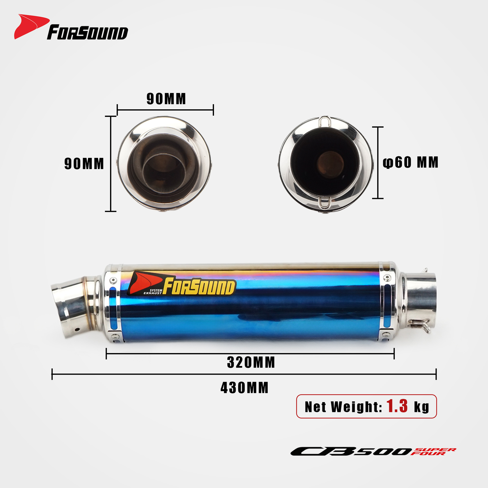 Suitable for HONDA CB500SF modified mid-tail section stainless steel motorcycle exhaust pipe