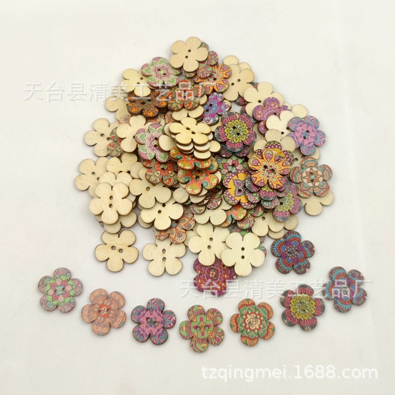 20mm registro madera contrachapada cinco Plum Flor de madera patrón decorativo ciruela mezclado 100 unidades un paquete