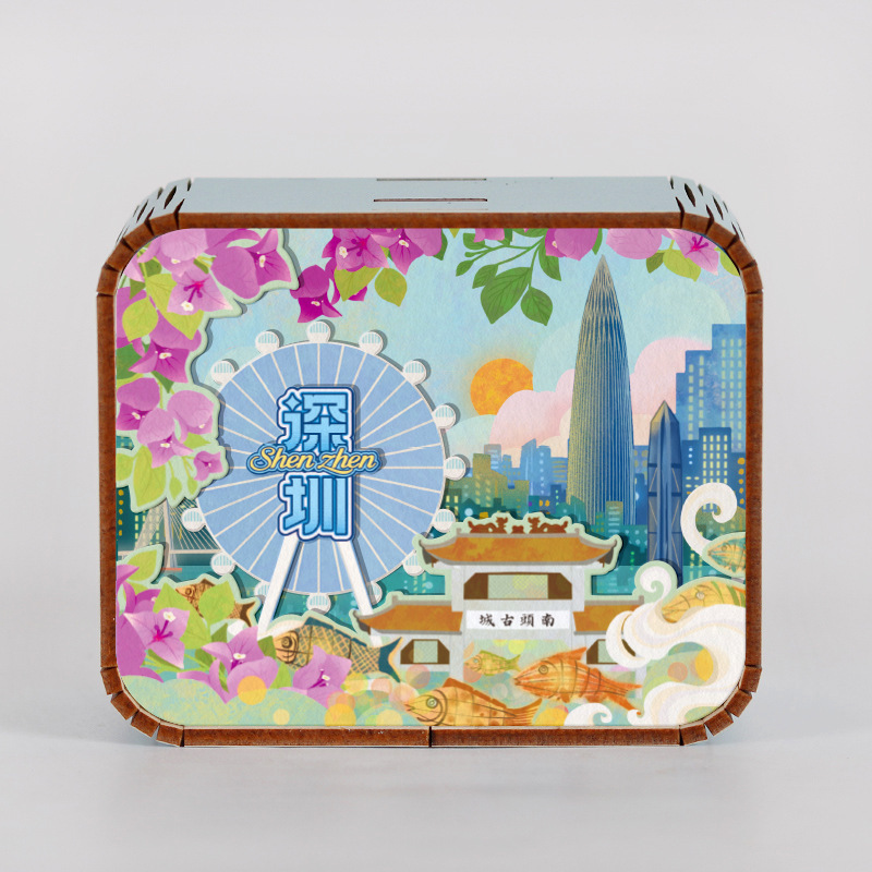 オリジナルアモイ重慶南京西安都市動態オルゴールオルゴールオルゴール観光記念品|undefined