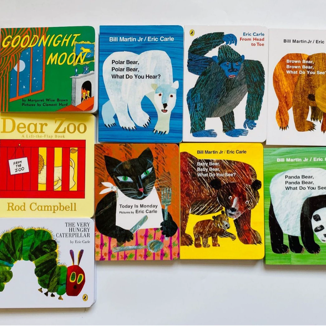 Дорогой ЗОО, английская версия «Brown Bear, Brown Bear», «The Very Hungry Caterpillar», классические картонные книги, 11 томов