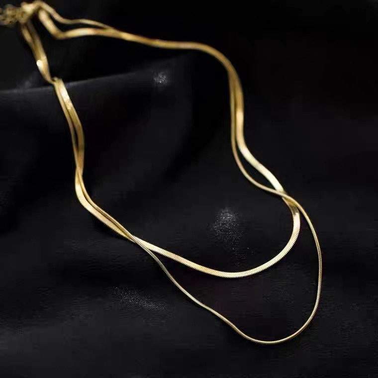 15g Weight 0.03µm-0.05µm Gold Plating Thickness PVD Coated Gold Plating Process Real Gold Plated Plating Material Necklace Classification 304 Stainless Steel Chain Material PVD Coated Real Gold Plated 18K Gold Solid Color 304 Stainless Steel Modern Style Waterproof Non Tarnish 304 Stainless Steel Necklace