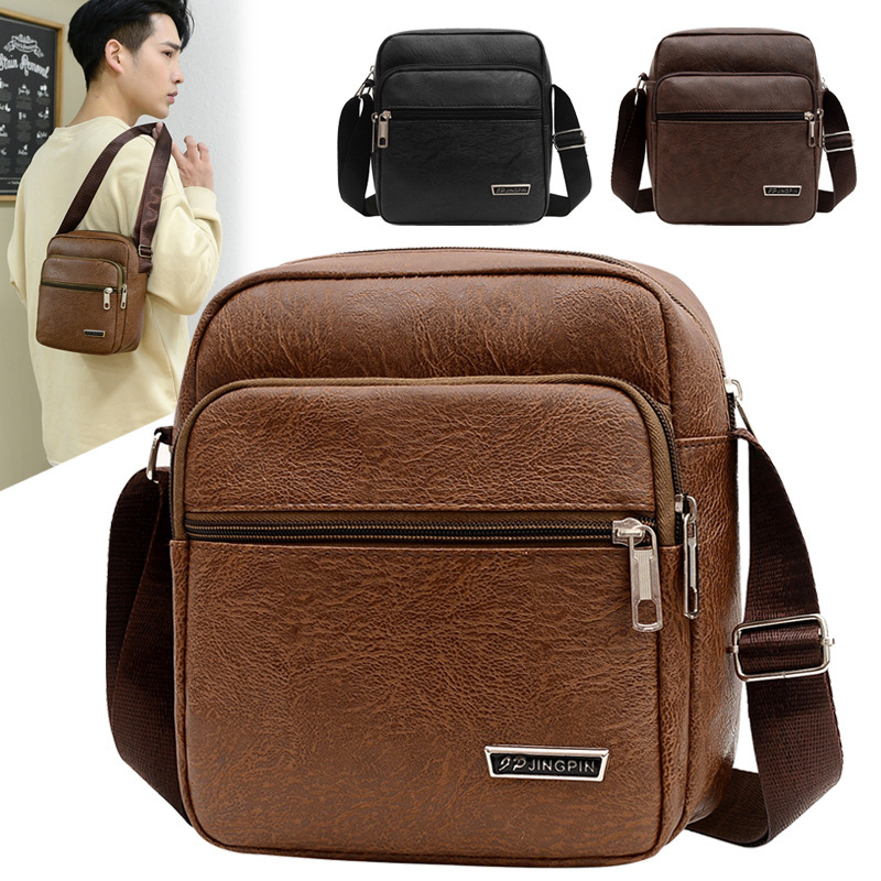 2021 Men's Bag Pu Leather Korean Style New Shoulder Bag Business Casual Large Capacity Crossbody Bag Men's Single Backpack Street Stall 2021 Men's Bag Pu Leather Korean Style New Shoulder Bag Business Casual Large Capacity Crossbody Bag Men's Single Backpack Street Stall