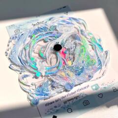 高颜值海浪渐变58mm磁吸吧唧托亚克力动漫二次元谷子谷美展示摆件