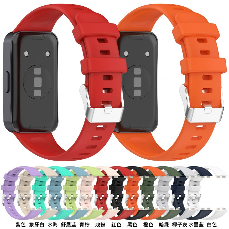 Подходят для нового HUAWEIband8 стальной пряжка браслет серебряная пряжка мягкий резиновый ремешок браслет Huawei 9/9 NFC силиконовые часы