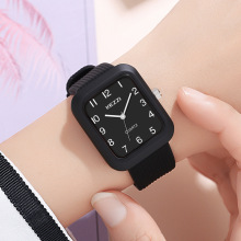kezzi方形手表女学生男生韩版休闲气质小众初中高中表防水表批发