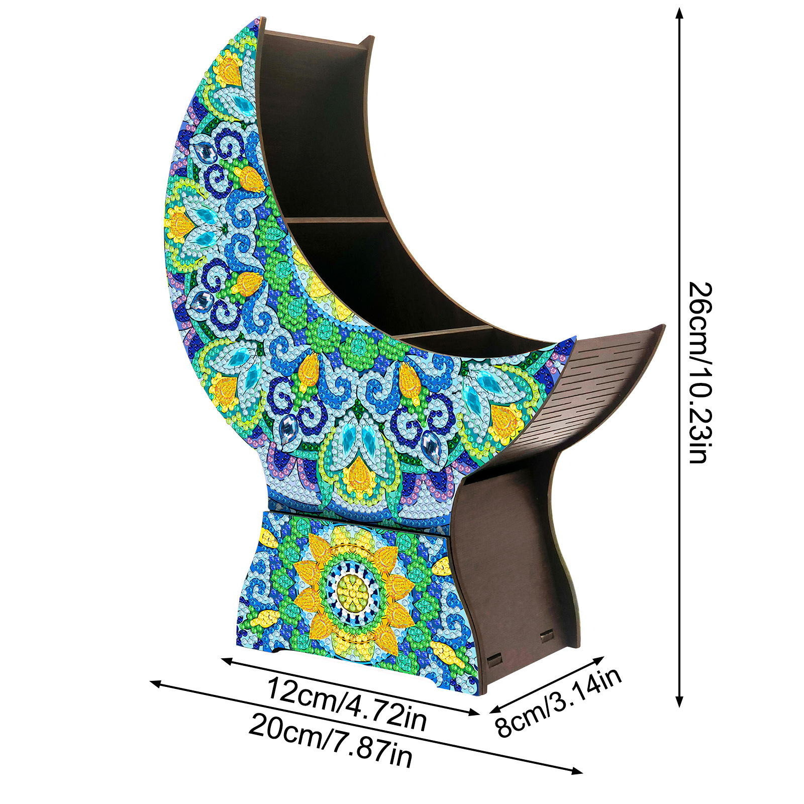 Explosiones transfronterizas de pintura de diamantes hechas a mano DIY caja de almacenamiento de ventilador de luna con cajón decoración de escritorio distribuible