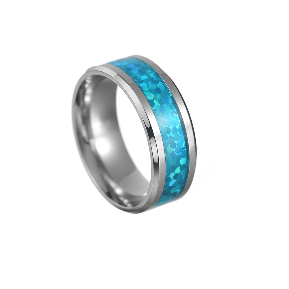 Round Pattern Unisex Gender Fashion Round 201 Stainless Steel Enamel Unisex Rings