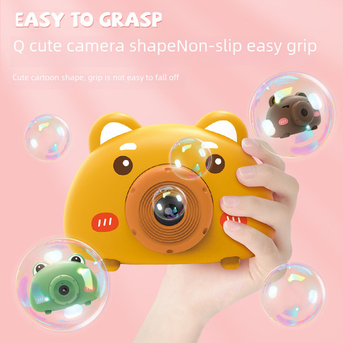 New Style Piggy Bubble Camera Cartoon Automatic Plastic Light Music Bubble Blowing Street Vending Machine Children's Toy 