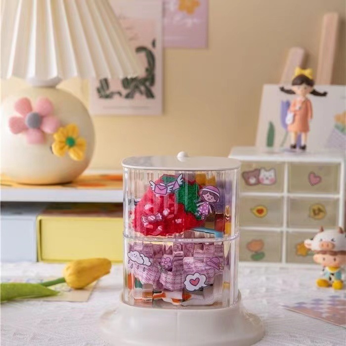 Joyería caja de almacenamiento joyería horquilla luz lujo almacenamiento dormitorio a prueba de polvo escritorio transparente almacenamiento organizador caja