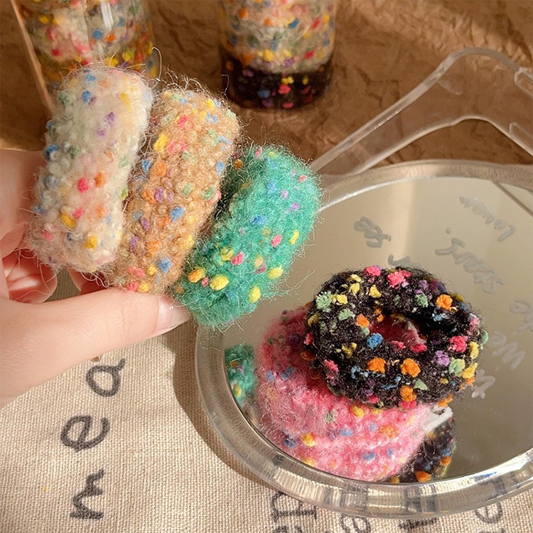 Gruesa banda de pelo de felpa elástica alta Otoño e Invierno banda de goma de felpa lazo de pelo femenino no duele cuerda de pelo de los niños duraderos