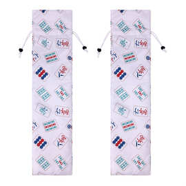 定制跨境热销印花麻将牌收纳袋游戏配件收纳包 推牌器收纳抽绳包