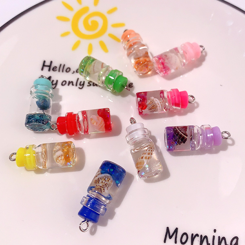 Caricatura transparente caracoles de simulación botella de deriva accesorios joyería DIY pendientes hechos a mano joyería material colgante llavero