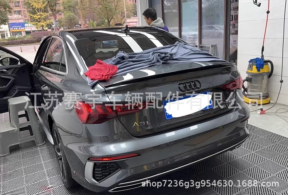 Suitable for Audi 13-24 A3/A4/A6 modified tail non-perforated tail fixed wing decoration