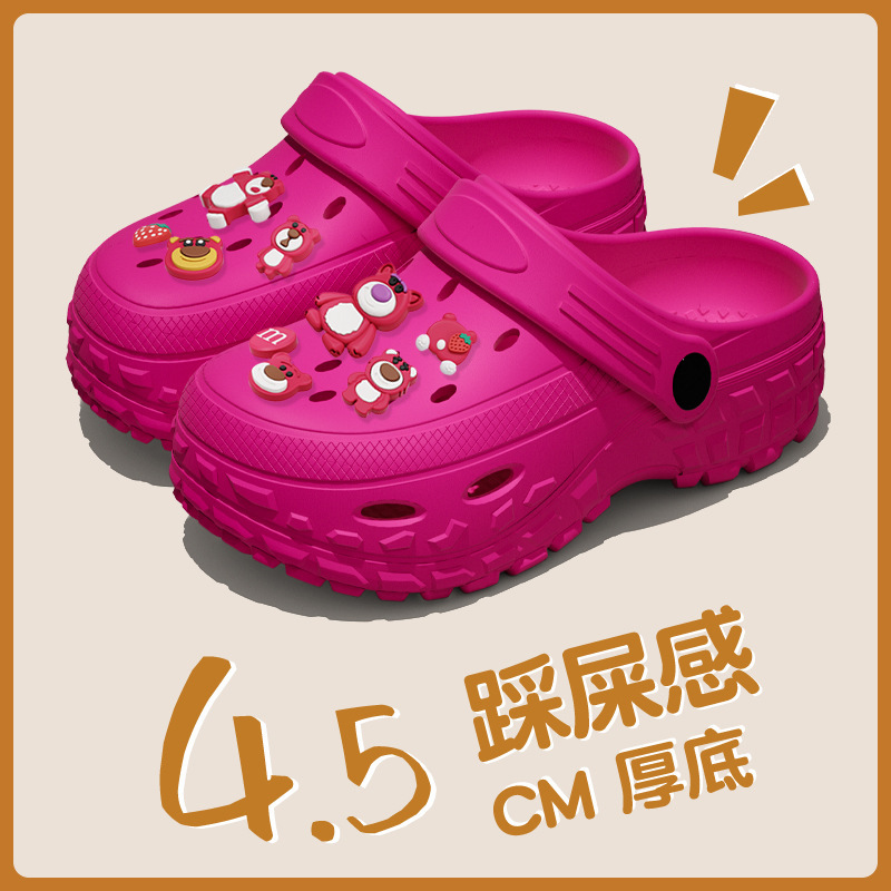 New Eva Strawberry Bear Clogs for Girls, Thick-Soled Versatile Non-Slip Wear-Resistant Closed-Toe Couple Clogs New Eva Strawberry Bear Clogs for Girls, Thick-Soled Versatile Non-Slip Wear-Resistant Closed-Toe Couple Clogs