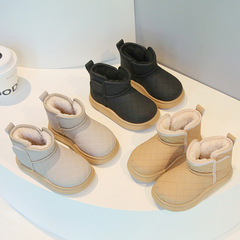 子供用スノーブーツ 2025 冬の新スタイル男の子ショートブーツプラスベルベット厚みのある女の子の綿のブーツ暖かいベビー綿の靴