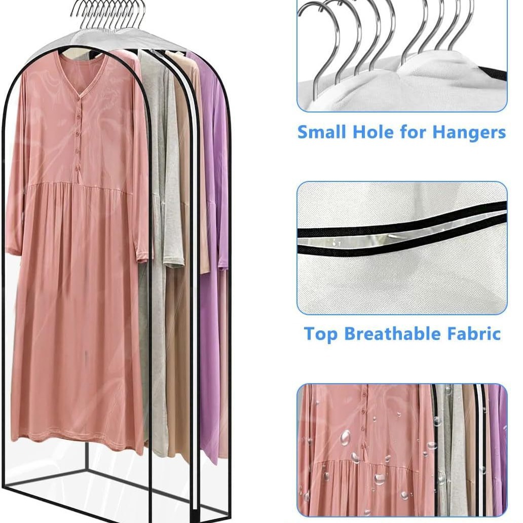 Ropa tridimensional cubierta de polvo hogar transparente ropa ensanchada bolsa de polvo cubierta de abrigo vestido colgando bolsa de ropa