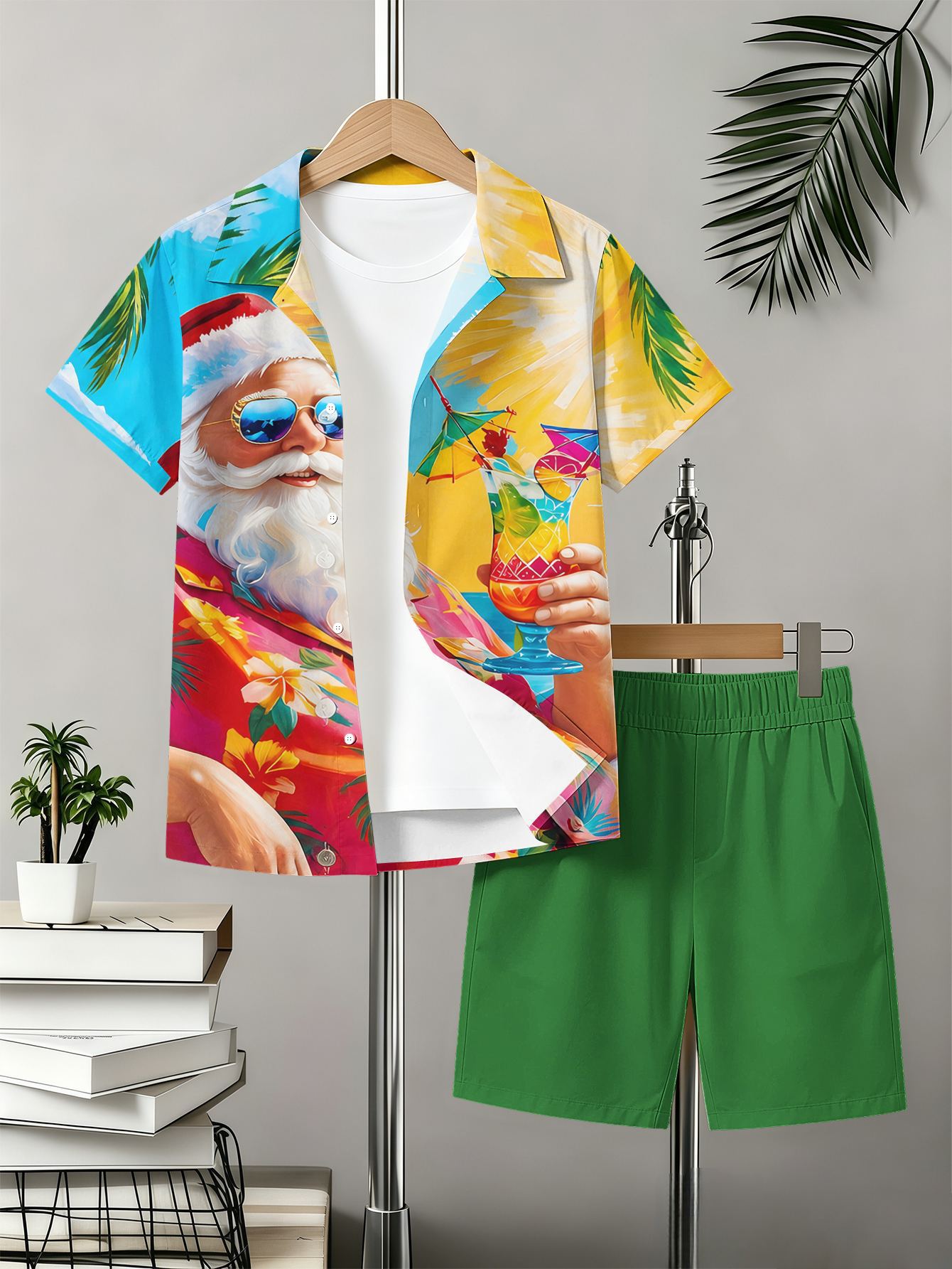 Sommer Set Mit Hemd Und Shorts Für Jungen Mit Totem-muster_voghion.com
