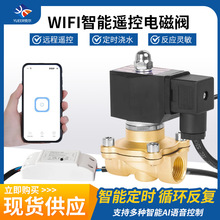 无线WIFI智能远程遥控电磁阀电控阀水阀铜阀220V24电子水管开关阀