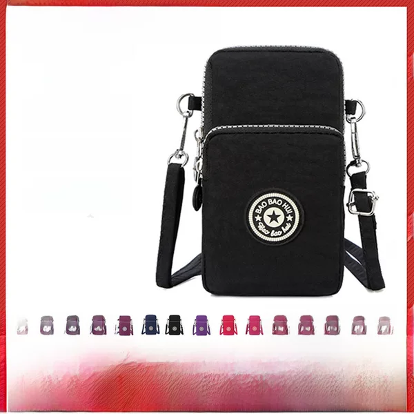 Cross-border Mobile Phone Bag Women's Crossbody Small Bag Vertical One-piece Bag Mini Neck Hanging Phone Bag Change Canvas Women's Bag