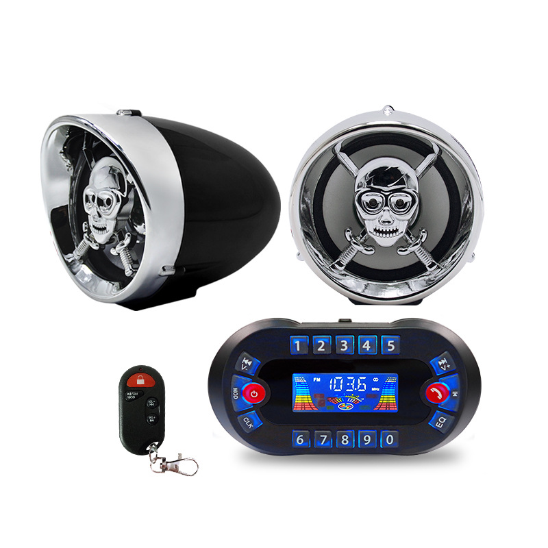 Motocicleta Bluetooth audio llamada montar coche MP3 altavoz inalámbrico con carga rápida coche eléctrico Bluetooth audio