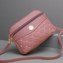 包包女多层斜挎包新款纯色简约单肩包中年妈妈逛街挎包百搭腋下包