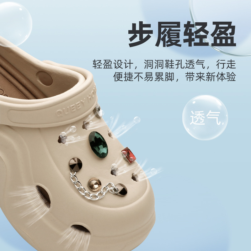 Baotou – chaussures croco à semelles épaisses pour femmes, pantoufles de plage antidérapantes, sandales rehaussantes, nouvelle collection été 2026