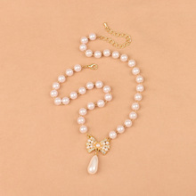 新款珍珠项链轻奢气质 小众蝴蝶结女潮设计感ins冷淡风毛衣链A360