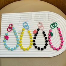 日韩ins彩色珠珠串珠链条手机壳挂绳手提腕带挂件挂饰手机壳通用