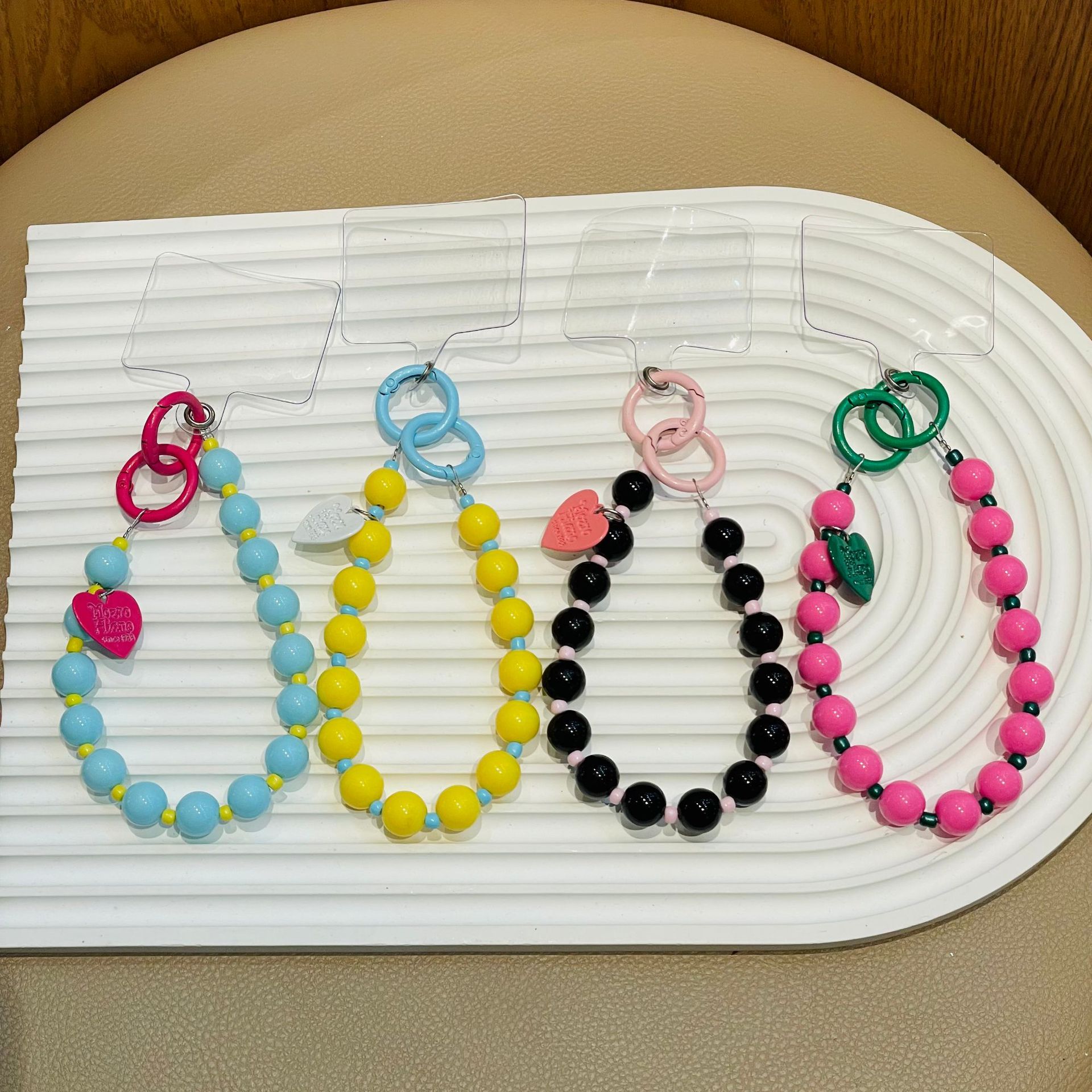 日韩ins彩色珠珠串珠链条手机壳挂绳手提腕带挂件挂饰手机壳通用